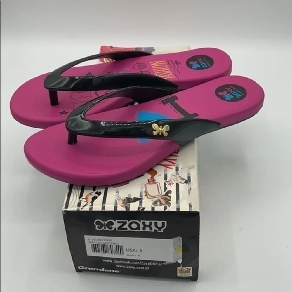 ZAXY Black & Pink intense flip flops